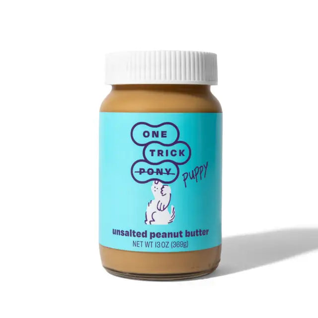 One Trick Pony Unsalted All Natural Puppy Peanut Butter - 13oz Glass Jar