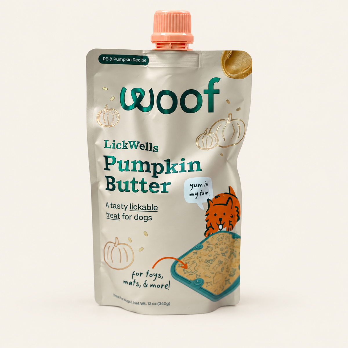 Woof Lickwells Spreadable Dog Treat / Pumpkin Butter