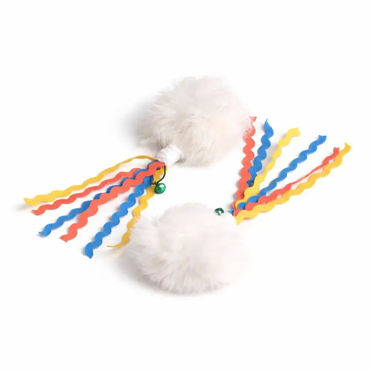 Fluffy Pom Pom Plush Cat Toy