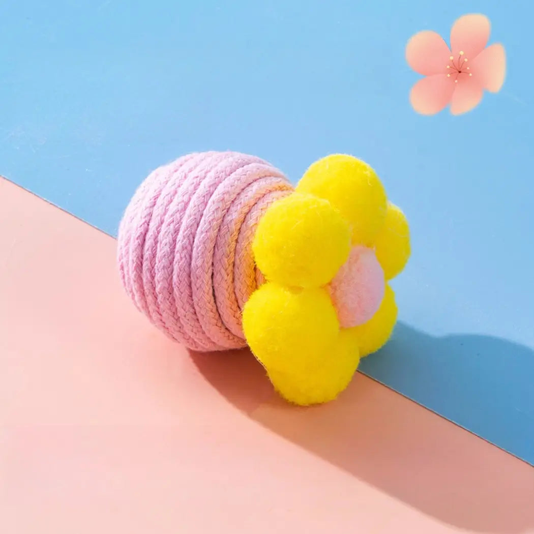 Flower with Bell Interactive Cat Toy Ball