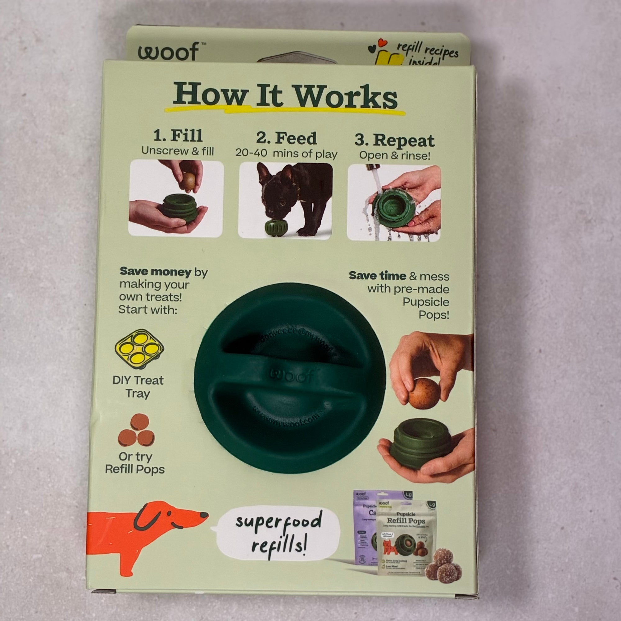 Woof The Pupsicle Dog Enrichment Toy