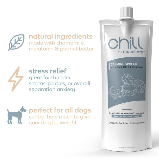 Mount Ara Chill Calming Dog Peanut Butter Squeeze Pouch 8oz