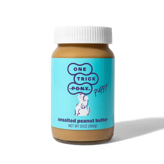 One Trick Pony Unsalted All Natural Puppy Peanut Butter - 13oz Glass Jar